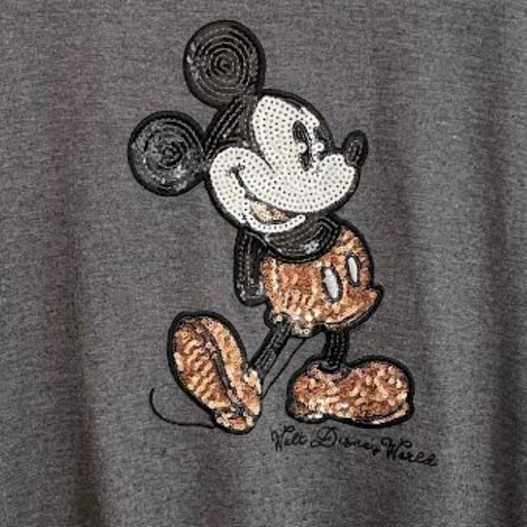Disney Parks "Briar Rose Gold" Sequin Mickey Mouse T-Shirt - Picture 1 of 5